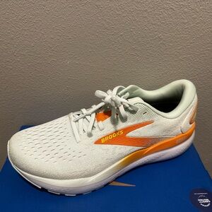 Brooks White and Orange Athletic Shoes